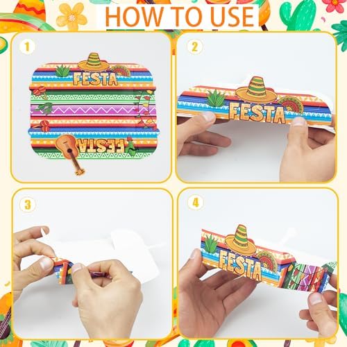 24 Pcs Mexican Theme Disposable Food Trays for Snacks and Parties