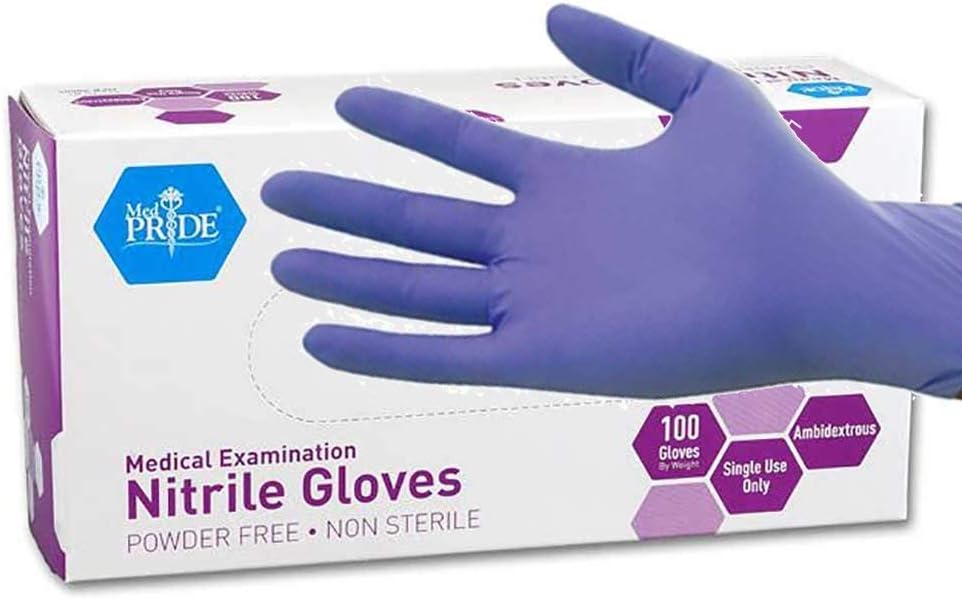 MedPride Powder-Free Nitrile Exam Gloves Small Pack of 100
