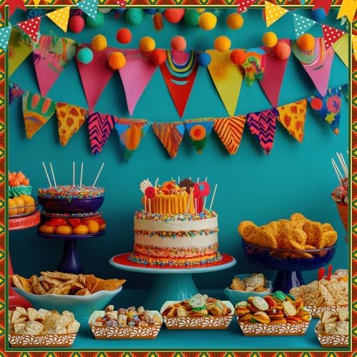 Zhehao 100 Pcs Mexican Nacho Snack Trays for Cinco de Mayo Parties
