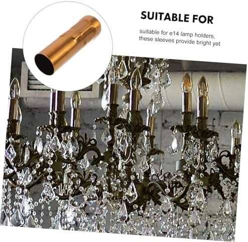 WHAMVOX E14 Lamp Holder Candle Light Sleeve 6pc Vintage Crystal Chandelier Accessory