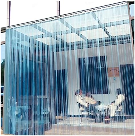 NOSYI Blue PVC Ribbed Strip Curtain 10pcs