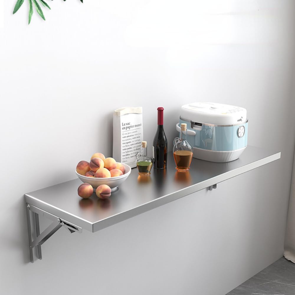 236 x 16 Inch Stainless Steel Folding Wall Shelf