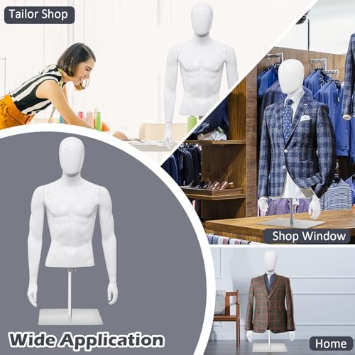 Goplus Male Mannequin Torso with Stand