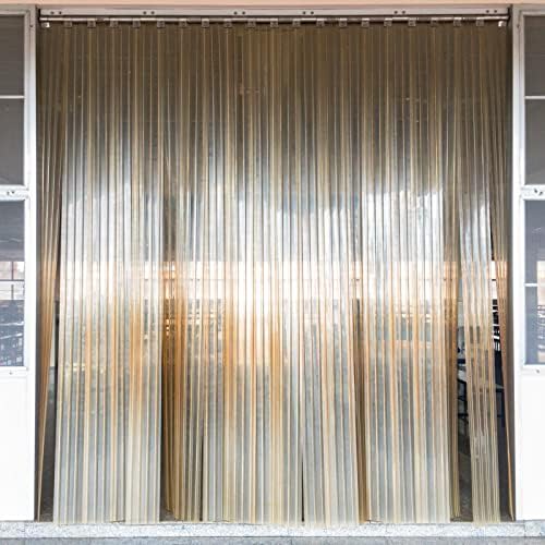 PATIKIL Yellow PVC Door Curtain Strip 72ft x 73in