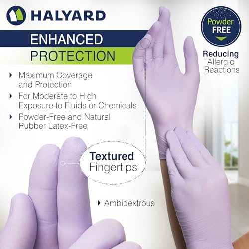 HALYARD Lavender Nitrile Exam Gloves 31 Mil Box of 250