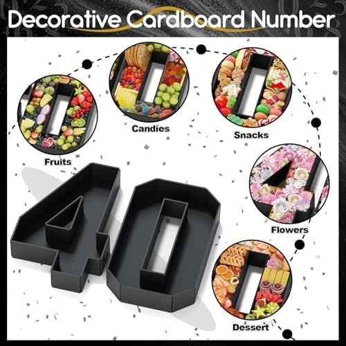 40 Fillable Cardboard Numbers for Birthday Party Decor