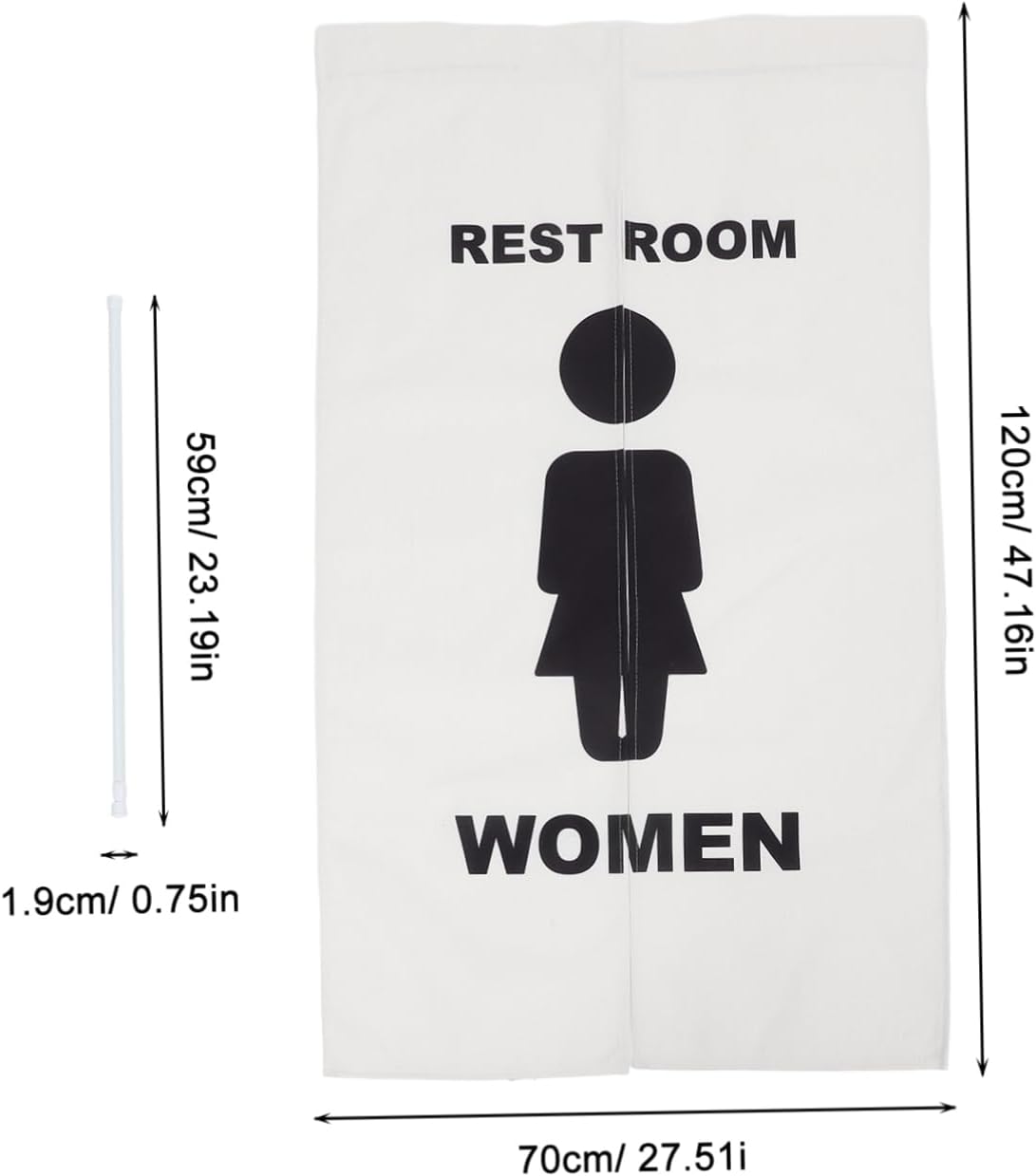 SOLUSTRE Japanese Door Curtain for Toilet Privacy