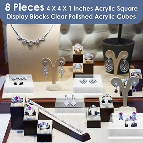 Remerry 8 Piece Clear Acrylic Display Block Stand