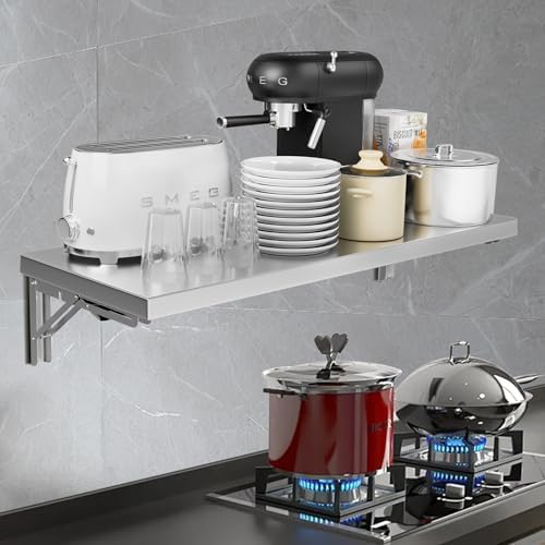 MOOTACO 48x12 Stainless Steel Wall Shelf