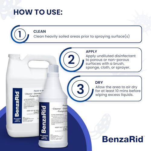 BenzaRid Mold Killer Fungicide Black Mold H5N1 4 Gallon Set