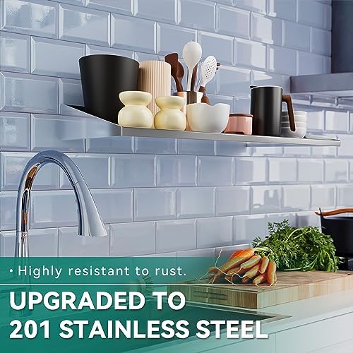 YitaHome 12x36 Inch Stainless Steel Wall Mount Shelf