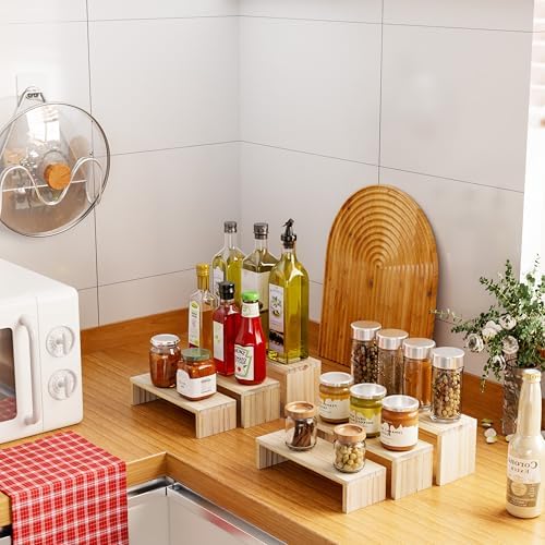 Wooden Display Riser Stand 6PCS for Party Food and Decor