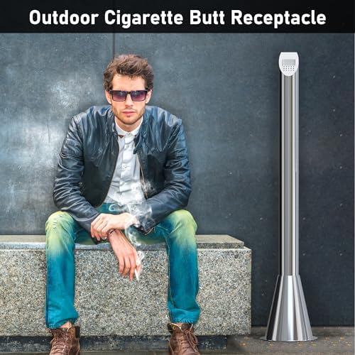 AIWFL Stainless Steel Lockable Trash Can for Outdoor Use