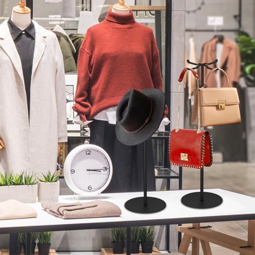 2 Pack Purse Display Stand Adjustable Hook Metal Stand for Home or Store