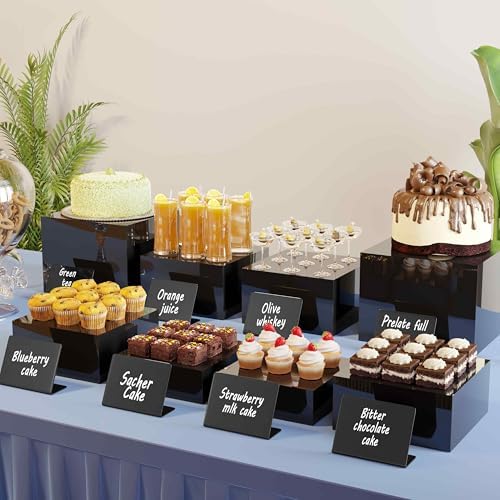 Neatsure 8PSC Buffet Risers Set Stackable Acrylic Display Stands for Food Desserts Jewelry and Collectibles