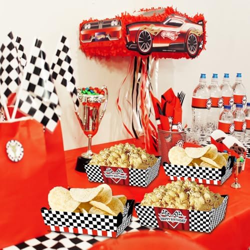 24 Pcs Racing Car Theme Food Trays for Kids Birthday Party
