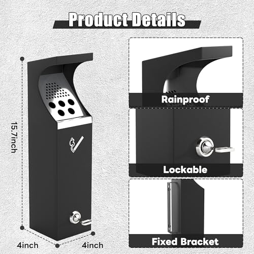 Lukar Commercial Wall Mounted Trash Can with Lock
