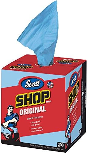 Scott Shop Towels Pop-Up Box 10x12 Blue 200 Per Box Case of 2 Boxes