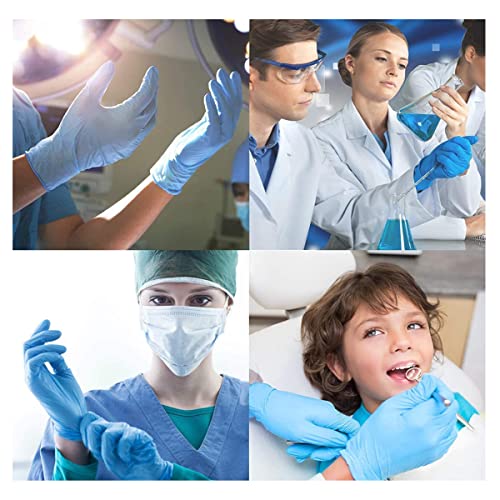 Basic Synmax Vinyl Blue Nitrile Exam Gloves - Latex-Free Powder-Free - Medium