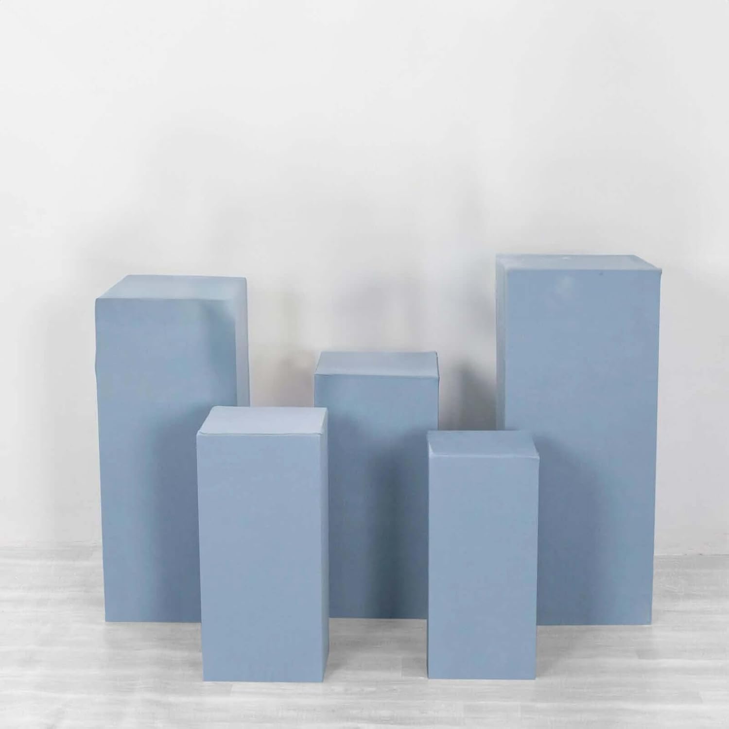 Set of 5 Dusty Blue Spandex Display Box Covers