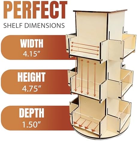 3 Tier Rotating Display Stand with 4-Sided Base