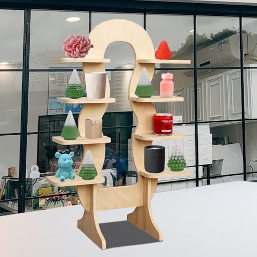 8-Tier Collapsible Wood Display Stand for Craft Fair and Retail Booths