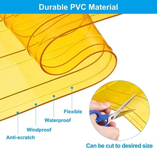 PATIKIL Yellow PVC Door Curtain Strip 72ft x 73in