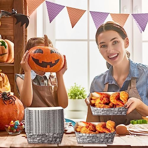 Blulu 50 Pcs Disposable Paper Food Trays Medieval Castle Themed Boat Serving Tray for Halloween and Birthday Parties