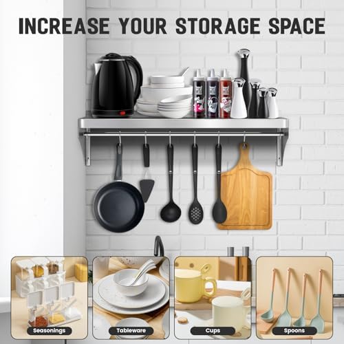 VENFAN 12x36 Stainless Steel Wall Shelf