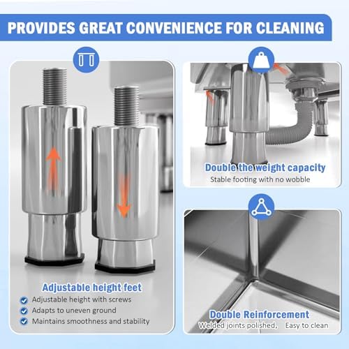 Commercial Floor Mop Sink Stainless Steel Cleaning Basin Vertical Sewage Tank for Laundry and Industrial Use