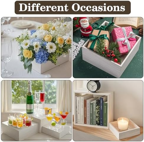 4 Pcs Wood Buffet Risers for Party Display