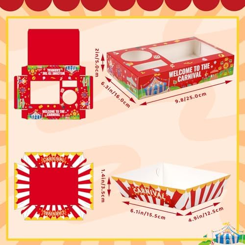 Jansun 36Pcs Carnival Movie Night Snack Trays