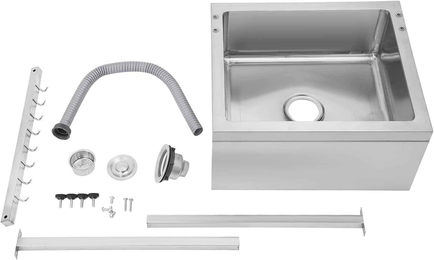 LOYALHEARTDY Stainless Steel Floor Mop Sink with Tool Rack