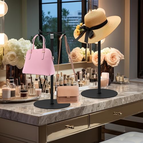 2 Pack Purse Display Stand Adjustable Hook Metal Stand for Home or Store