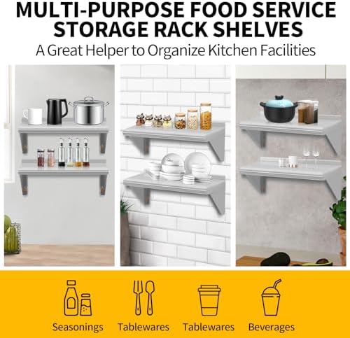 Stainless Steel Wall Mounted Shelves 2PACKS
