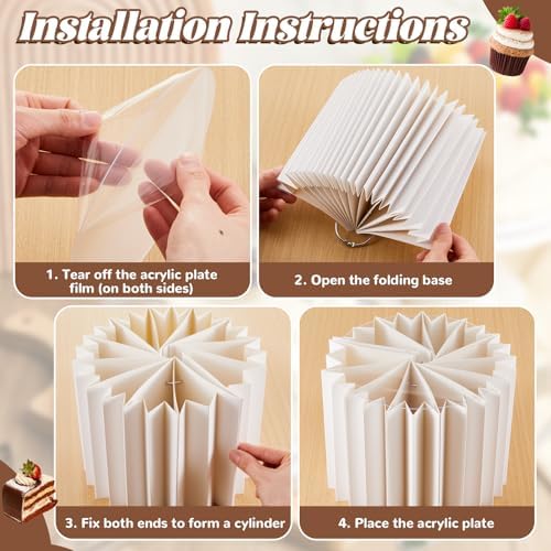 Marsui 8pcs Foldable Acrylic Buffet Risers for Dessert Tables and Party Decorations