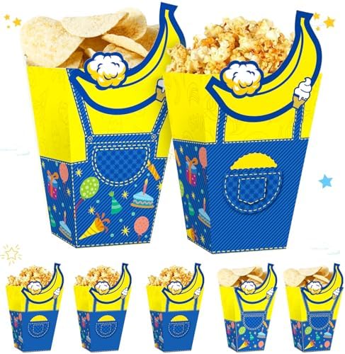 Cartoon Yellow Popcorn Boxes 16pcs for Birthday Parties