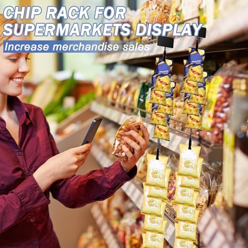 Hanging Merchandise Strips with Hooks 4Pcs Black