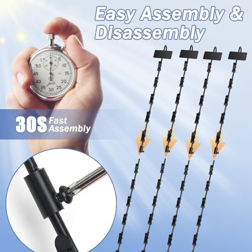 Hanging Merchandise Strips with Hooks 4Pcs Black
