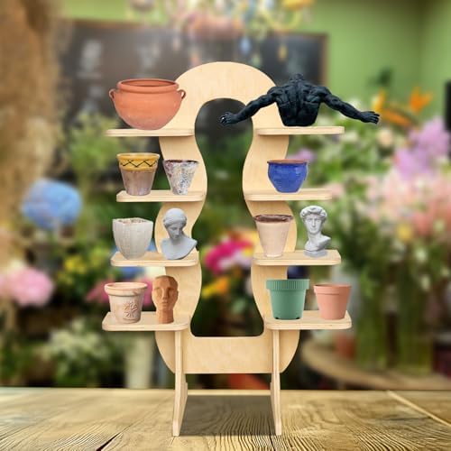 8-Tier Collapsible Wood Display Stand for Craft Fair and Retail Booths
