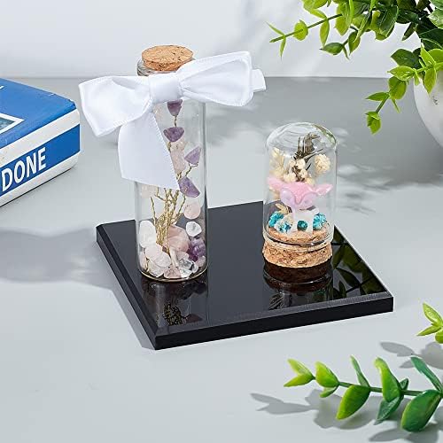 BENECREAT Black Acrylic Square Display Base 4x4x06 Inch