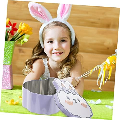 Rabbit Shaped Tinplate Candy Storage Box Multi Functional Party Favor Container