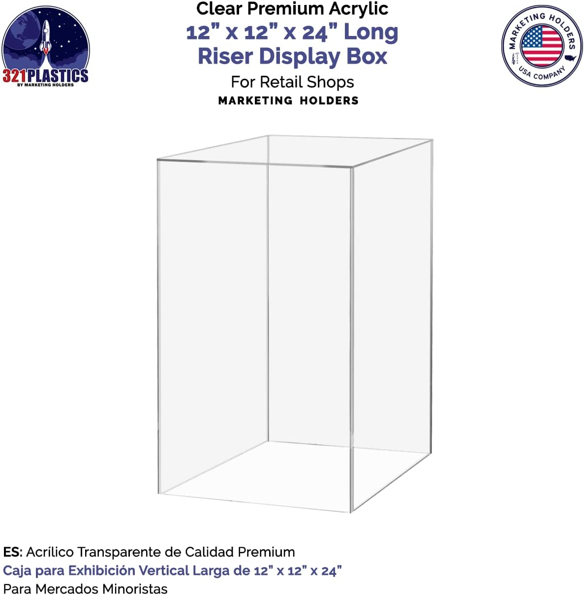Marketing Holders Acrylic Display Riser Box 12x12x24