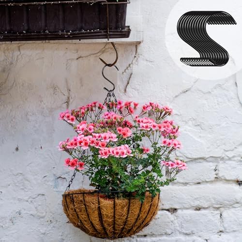 12 Pack 4 Inch Heavy Duty S Hooks Black