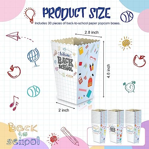 Adnee 30 Pack Back to School Popcorn Boxes