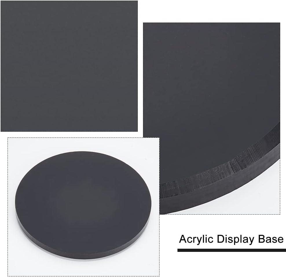 BENECREAT Acrylic Display Base 4x06 Inch Round Beveled Stand for Jewelry Crafts