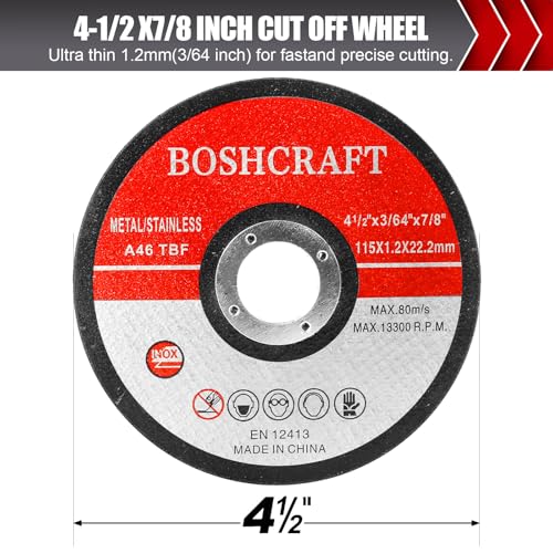 BOSHCRAFT Cut Off Wheels 25 Pack 4-12 Inch