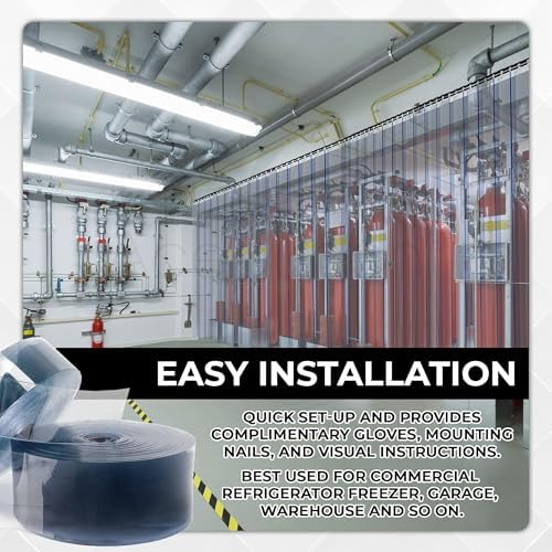 Clear Kit PVC Door Curtain 3x7 ft Heavy Duty