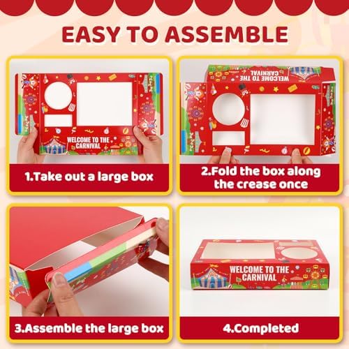 Jansun 36Pcs Carnival Movie Night Snack Trays
