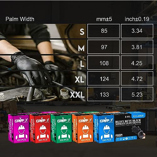 Heavy Duty 6 Mil Black Nitrile Gloves - Bulk Case of 1000
